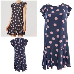 LOFT Gray Ruffled Tiered Midi Dress Casual Drop Waist Size Petite Small